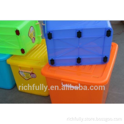 2015 NEW different size coloful Plastic Storage Box with wheels